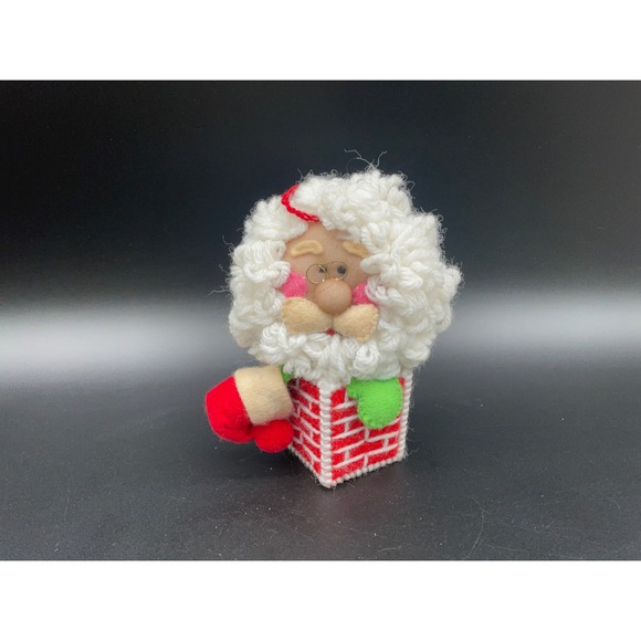 Vintage Santa Claus Ornament Handmade Christmas Decor Chimney Decoration Holiday - Picture 1 of 6